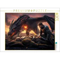CALVENDO Puzzle "Beowulf besiegt den Drachen" | 1000 Teile, fertige Größe: 64 x 48 cm | Fotopuzzle für entspannte Stunden