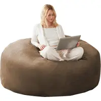 STILVORA Sitzsack 6FT mit weicher Füllung und druckentlastendem Komfort, Sitzsackstuhl flexibel formbar und vielseitig nutzbar, Lesesessel platzsparend faltbar und leicht zu verstauen, Kaffee