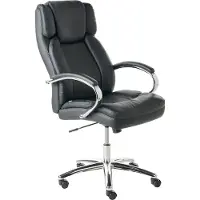 Beliani Chefsessel Schwarz Kunstleder Gepolstert Höhenverstellung Drehbar Neigungsfunktion Ergonomische Form Bürostuhl Bürosessel