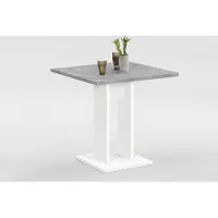 FMD Esstisch "Bandol 1", weiß (weiß, beton, optik), B:70cm H:77,5cm T:70cm, Tische, Esstisch, Küchentisch quadratisch, mit stabilem Standfuss, Höhe: 78 cm