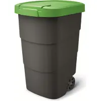 Prosperplast Wheeler 95 l anthrazit mit grünem Deckel