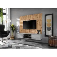 ASM-Moebel Wohnwand Anbauwand Wohnzimmer Schrankwand XARI II G PGAS mit Push - Click