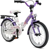 Bikestar Kinder Fahrrad ab 4 Jahre | 16 Zoll Classic Kinderrad | Lila Weiß