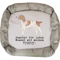 Mr. & Mrs. Panda Hundekorb Pointer Moment - Grau Pastell - Geschenk, English, Muttertag, Valentinstag, Hund, Welpen, Weich, Vatertag