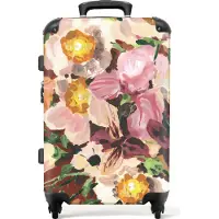 NoBoringSuitcases.com Großer Koffer - Blumen - Pflanzen - Orchidee - Kunst - Kombinationsschloss TSA - Hartschalen Trolley 4 Rollen - 72 liter - Reisekoffer - 66 cmKoffer Mittelgroß 67x43x25 cm, 72L,