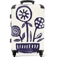 NoBoringSuitcases.com Großer Koffer - Blumen - Pflanzen - Vase - Abstrakt - Kombinationsschloss TSA - Hartschalen Trolley 4 Rollen - 72 liter - Reisekoffer - 66 cmKoffer Mittelgroß 67x43x25 cm, 72L,