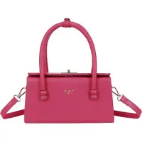 Gallantry Paris Gallantry, Kleine Damen Handtasche mit Metallverschluss und Doppelhenkeln, Fuchsia