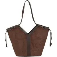 Gallantry Paris Gallantry, Moderne Damen Tote Bag in Wildlederoptik mit seitlichem Zugband, Braun