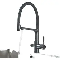 OEM Küchenarmatur, Kalt- und Warmwasser, Doppelgriff, Deckeneinbau, matte schwarz