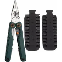 Leatherman Wave Alpha Cascadia Bundle EU300165 Black DLC MagnaCut, Green G10, Multitool mit Bit Kit 931014, Set