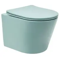 Siko SAT Infinitio Wand-WC-Set Hänge-WC spülrandlos WC-Sitz Absenkautomatik inkl. Montageset, Grün matt