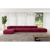 ALTDECOR Modulares Sofa Ecksofa in L-Form - Kerru-L3 - 475x190x70 cm Bordeauxrot universal, links/rechts Corner modular Sofa Eckcouch Couch Wohnlandschaft Cauchsofa Polstersofa