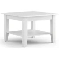 Lomadox Couchtisch, Massivholz in weiß BORMIO-163
