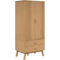 Syfax Kleiderschrank OLDEN Braun 76,5x53x172 cm Massivholz Kiefer