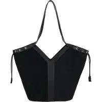 Gallantry Paris Gallantry, Moderne Damen Tote Bag in Wildlederoptik mit seitlichem Zugband, Schwarz