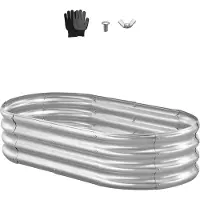 StarTech.com Hochbeet Metall - Ovales Pflanz- & Gemüsebeet - 120 x 60 x 29 cm - Offener Boden - Abgerundete Kanten - Für Gemüse, Blumen, Kräuter & Sukkulenten