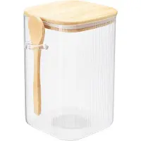 Eh Excellent Houseware Glasbehälter mit Deckeln ZUNI, geriffeltes Glas