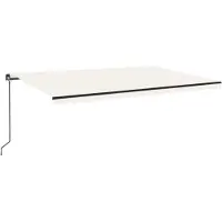 Syfax Manuelle Markise mit Solar-LED 5 x 3 m Creme 100% Polyester