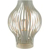 Am Design "LED Laterne natur, bauchig, mit Timer" 1 Stk. Warmweiß Batteriebetrieb