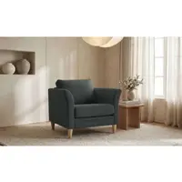 Otto Home Sessel "Arellano, Breite 93 cm", grau (dunkelgrau), B:93cm H:87cm T:84cm, 100% polyester, Sessel, Sessel, klassisches Design, mit Massivholzfüßen, Webstoff fein, Chenille