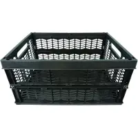 Novaliv Klappboxen faltbar stabil | 2x 30L Schwarz Schwarz baskets Einkaufskiste| Klappkisten Set Tragebox Aufbewahrung Einkaufskörbe Körbe Aufbewahrung Küche