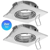 Heitronic Einbaustrahler GU5.3, 2er Set max. 35 Watt, 1,6 Meter Zuleitung und AMP-Stecker