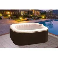 Sunspa Aufblasbares Spa - AC01-LED - 157 x 67 cm - 4 Plätze - Quadrat (Geliefert mit Filter, Schloss, Bodenmatte und Abdeckung)