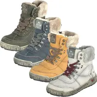 Mustang Damen Schnürboots Stiefeletten Warmfutter 1290-607, Größe:36 EU, Farbe:Blau