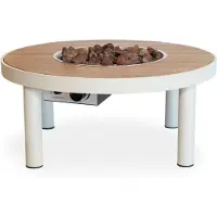 Happy Cocooning Feuertisch Riviera 80 oyster beige