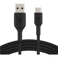 Belkin USB-A auf USB-C Kabel geflochten, Schwarz, 2m, 15W