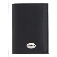 OXMOX Leder Geldbörse Leather Kombibörse Pure Metal Round Black schwarz