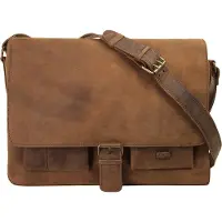 Harold's Leder Businesstasche Umhängetasche Antic Messengerbag Nature braun