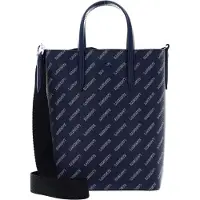 Lacoste Leder Handtasche Schultertasche Chantaco Seasonal Top Handle Bag Eclipse Blanc Noir blau