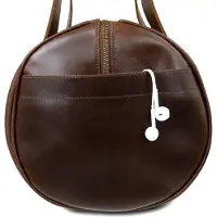 Buckle up BUCKLE & SEAM Leder Reisetasche Chap Dot Duffle Bag Brown dunkelbraun