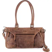 Greenland Nature Leder Handtasche Umhängetasche Monte Handbag Brown braun