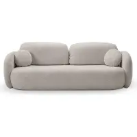 Masseno Sofa AMICO mit Schlaffunktion, Schlafsofa, Wohnzimmersofa, Couch, Soffa, Bettsofa, Bucle-Stoff – Grau ABRIAMO 6