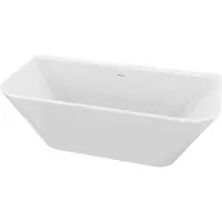 Domino LAVITA Freistehende Wandbadewanne Elias 1700 Acryl 170x80x59 cm| Badewannen Rechteckige Form | Moderne | Acryl-Wanne Freistehend 2 Personen | 300 L | Antimikrobielle Beschichtung | Weiß Glanz