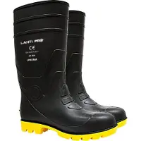 Lahti Pro Herren Gummistiefel, Schwarz Und Gelb, Hoch, Pvc, O4 Fo, "44", Ce, Lahti
