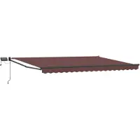 Syfax Manuelle Markise mit Solar-LED 4,5 x 3 m Braun 100% Polyester