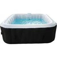 Sunspa Aufblasbarer Whirlpool Sun Spa, Quadratisch, 6 Personen, Komplettset mit Zubehör: 4 Kopfstützen, Filter, Kescher, Bürste, Matte, Abdeckung