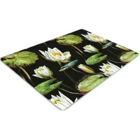 Decormat Stuhlunterlage Bürostuhlunterlage 120 cm x 90 cm Bodenmatte Bürostuhlunterlage - Lotus-Blumen