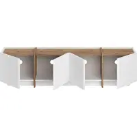 Skye Decor , Moderner TV-Ständer, 180 cm, Weiß & Atlantik-Kiefer, 100% melaminbeschichtete Spanplatte, 18 mm dick, mit Soft-Close-Scharnieren, Elegantes Design für Ihr Zuhause.