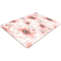 Decormat Stuhlunterlage Bürostuhlunterlage 120 cm x 90 cm Bodenmatte Bürostuhlunterlage - Orangefarbene Blumen