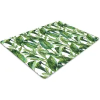 Decormat Stuhlunterlage Bürostuhlunterlage 120 cm x 90 cm Bodenmatte Bürostuhlunterlage - Tropische Blätter