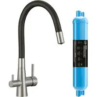Laveo Spültischarmatur mit flexiblem Auslauf + Riveco Mineralisierungsfilter