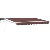 Syfax Manuelle Markise mit Solar-LED 3,5 x 2,5 m Braun 100% Polyester