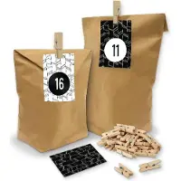 Itenga SET Adventskalender "Abstrakt" 24 x Tüten + Karten + Klammern + Z33
