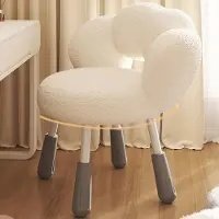 360Home Höhenverstellbarer Schminkstuhl, Schlafzimmerstuhl, Computerschreibtischstuhl, Schminktischstuhl, cremeweiß, B drehbar 46×44×73 cm /STXZ73B/