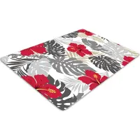 Decormat Stuhlunterlage Bürostuhlunterlage 120 cm x 90 cm Bodenmatte Bürostuhlunterlage - Hibiskus