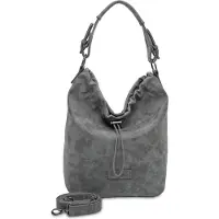 Fritzi aus Preußen Schultertasche Umhängetasche Poppi04 Vintage Hobo Bag Anthra dunkelgrau